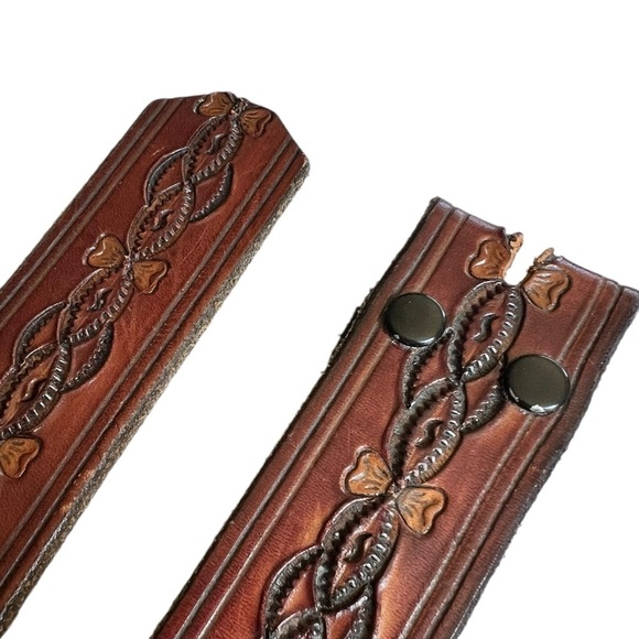 Vintage Metamorphosis Western Style Belt Handcrafted Genuine Leather Tooled main image 5